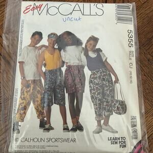 VINTAGE  MCCALL'S 5355  KIDS TOP AND PANTS PATTERN UNCUT 10-14